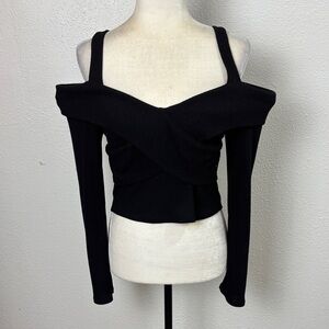 32 Bozzolo Elegant Black Knit Top. SzL